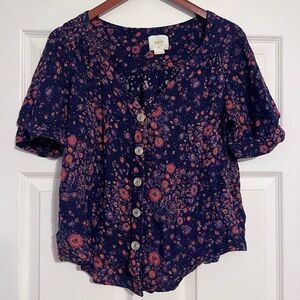 Maeve by Anthropologie Navy Top size 12